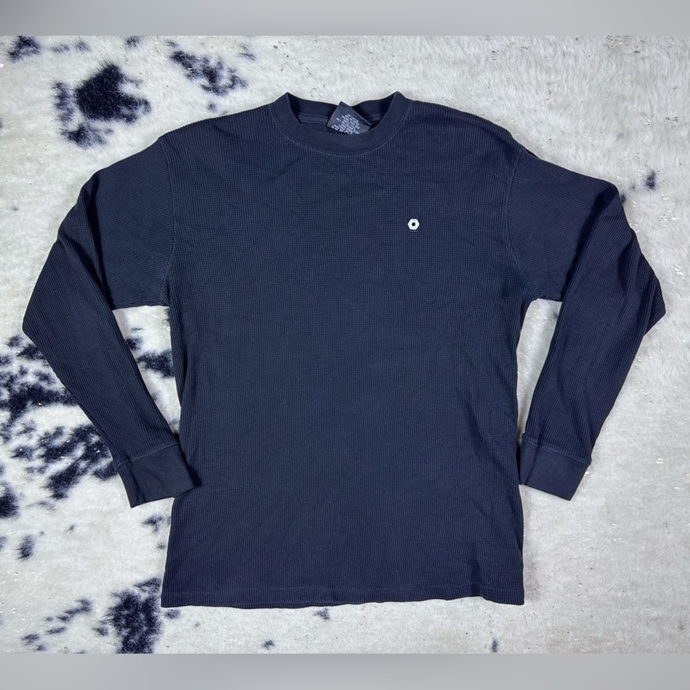 South Pole Men’s Y2K Black Long Sleeve Crewneck Thermal Shirt Size Large